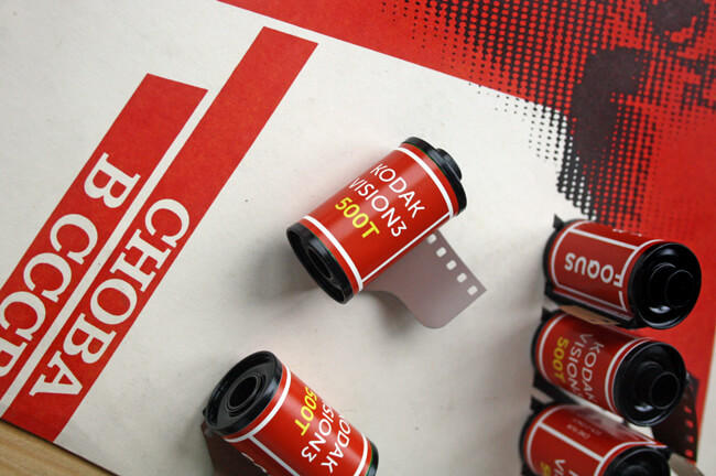 Цветная плёнка для фотоаппарата Kodak Vision 500T.